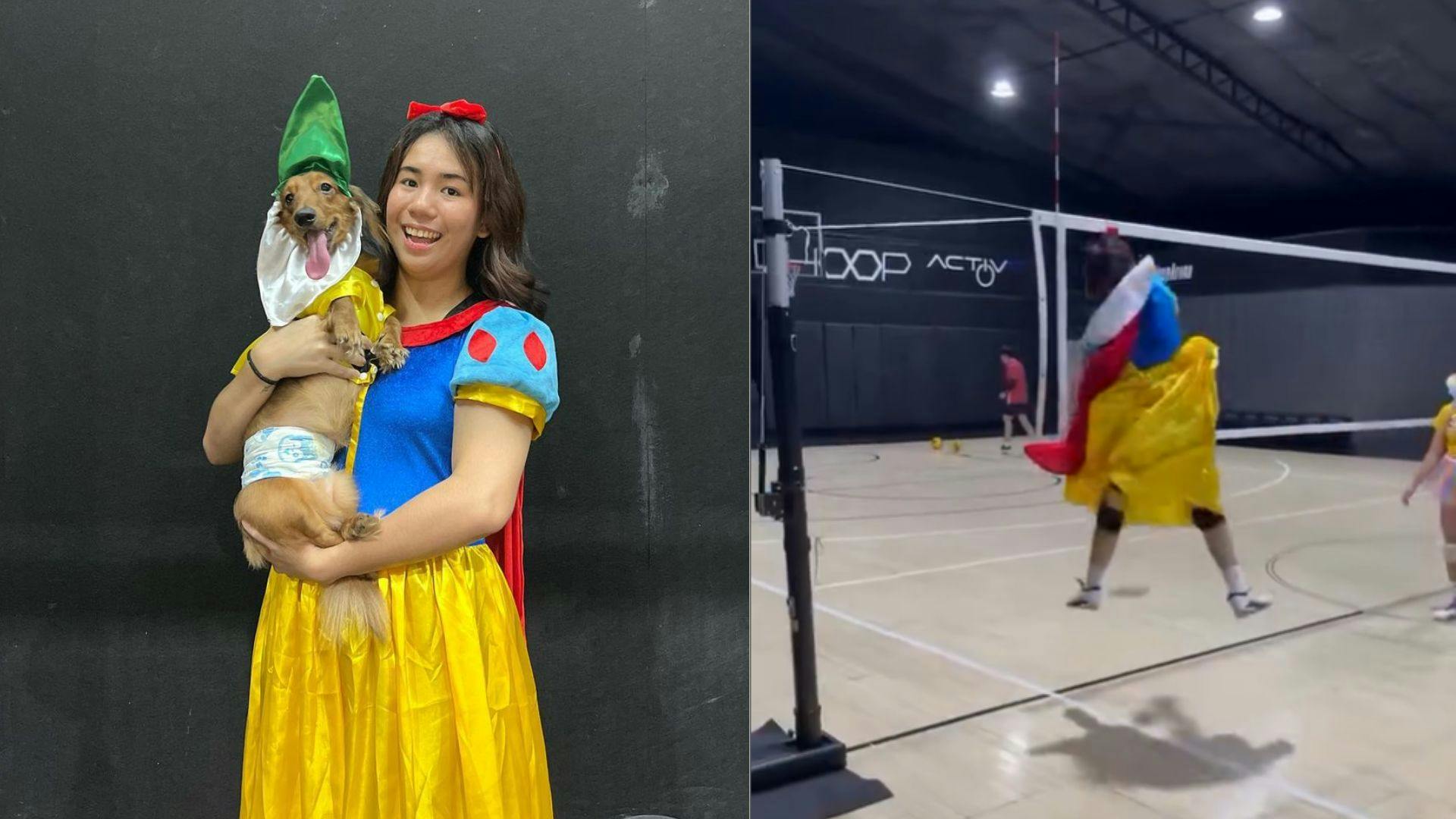 Batak si Snow White: Trisha Genesis ditches the apple and spikes the ball in her Snow White costume